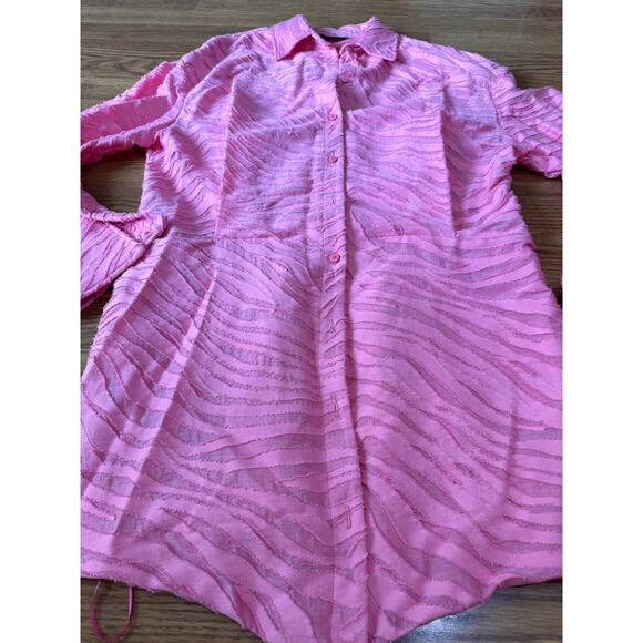 THE ATTICO Pink Silvye zebra-print fil coupé minidress size 46 / us XL - Picture 10 of 16